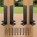 Abizarch 4Pcs Post Anchor Base Iron Deck Post Base Brackets Half Column Deck Post Base with Pre-drilled Hole Sturdy Wood Fence Pergola Post Base Brackets Kit Versatile Wood Post Brackets for Pergola