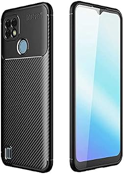 Spia Realme C21 ile uyumlu K l f Siyah Karbon Silikon Orijinal Esnek  nce Geli tirilmi  Dayan kl  Darbe Kar t  Koruyucu Yeni Nesil Tasar m Realme C21, Siyah