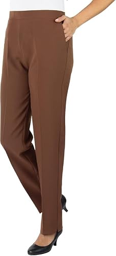 Fashion Friendly Ladies Lightweight Trousers - Brown - 26 -Long