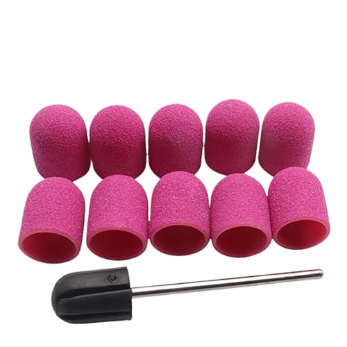 Embout ongles bandes 10 pcs Pink 180Grit avec forets pour lime à pied