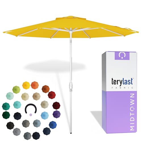 Image of Midtown Umbrellas Swilt - 10 Ft Outdoor Patio Umbrella, Sunflower Canopy