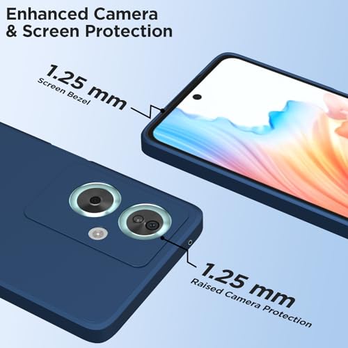 Image of Outlouders Back Cover for Oppo A79 5G | Camera Protection | Durable Soft Matte Silicone Bumper Case (Blue)
