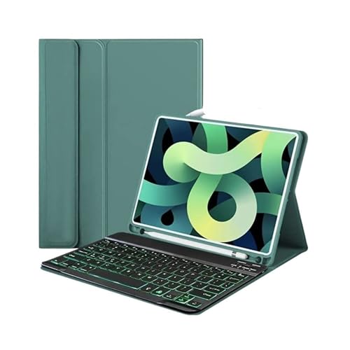 Teclado QWERTY para iPad Pro 11 funda verde oscuro ideal para trabajar en cafeterías