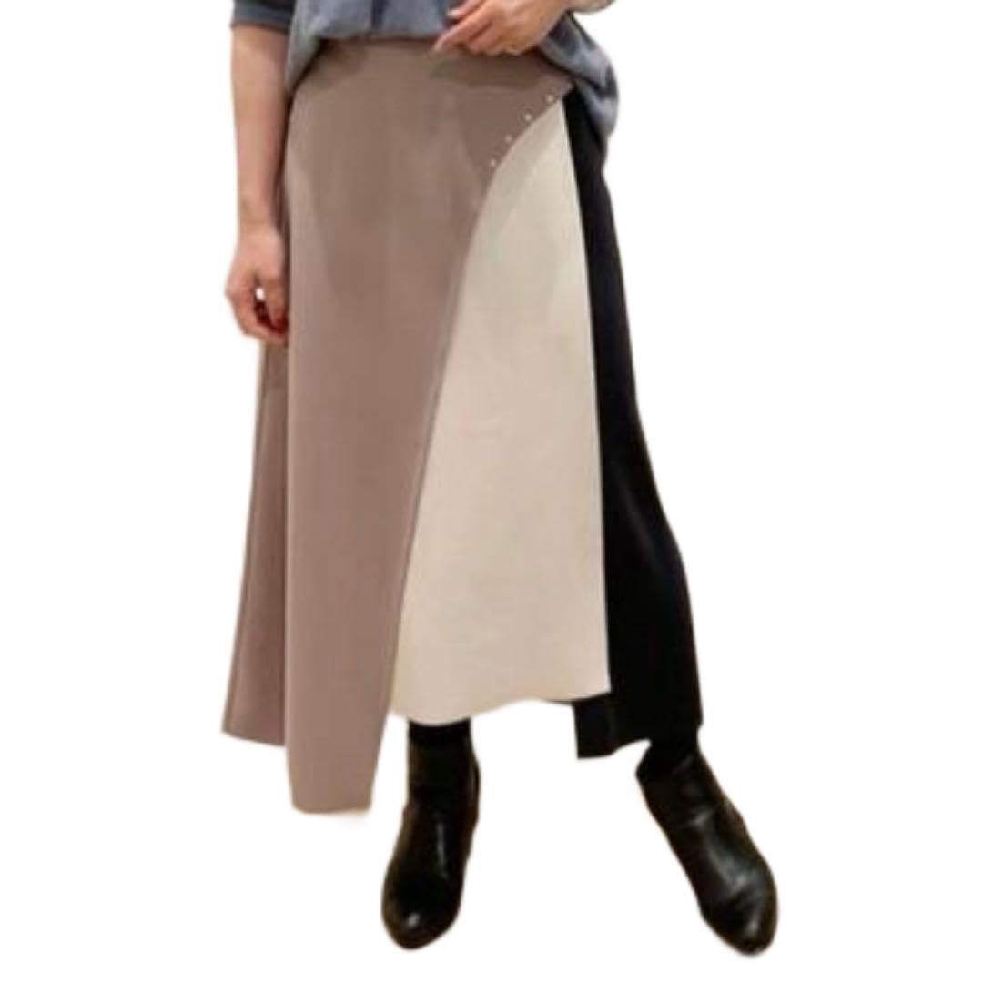 GALLARDA GALANTE リベットポイントプリーツスカート バイカラー