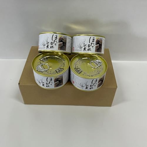 [北海道根室市] ホタテ貝柱水煮170g×4缶 F-78007[配送月(年明け含む)の指定は不可]