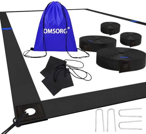Omsorg 2 In 1 Beach Volleyball Lines, Heavy Duty Volleyball Boundary Lines With Reinforced Corners, Beach Volleyball Lines For Sand Backyard 2 Inch cover