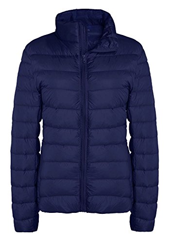 ZSHOW Women's Packable Quilted Down Jackets Light Weight Down Coat, US Medium, Navy