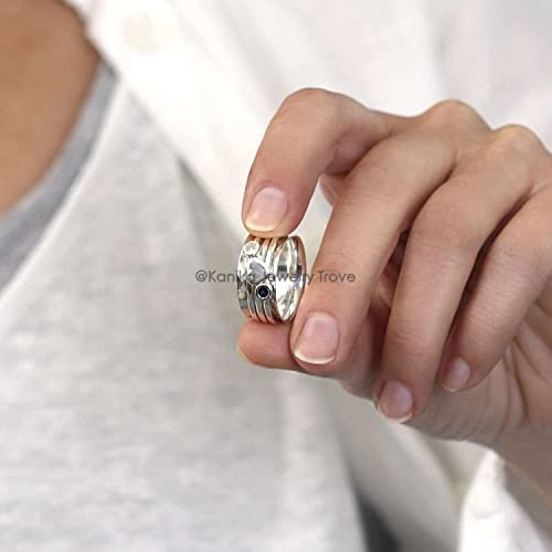 Kanika Jewelry Trove 925 Sterling Silver Blue Topaz Handmade Stacking Ring For Women & Girl #TOP6