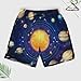 Men & Boys Classic Fit Swim Trunks for Beach Gym Sport Quick Dry Drawstring Basic Board Shorts with Pockets, Underwear Galaxy Space Planet Solar System Fashion Cargo Short