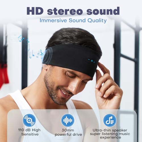 Image of Sleep Headphones Bluetooth Headband for Side Sleeper, 17 Hours Playtime, Wireless Headband Headphones with HD Stereo Speakers for Workout,Running,Yoga, Ideal Gifts for Men, Women, Teens (MULTI COLOUR)