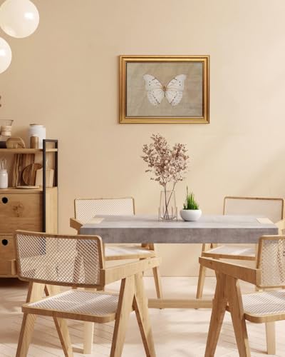 Image of VIYYIEA Vintage Gold Framed Wall Art for Living Room,【Morpho polyphemus】-(16L x 12W)