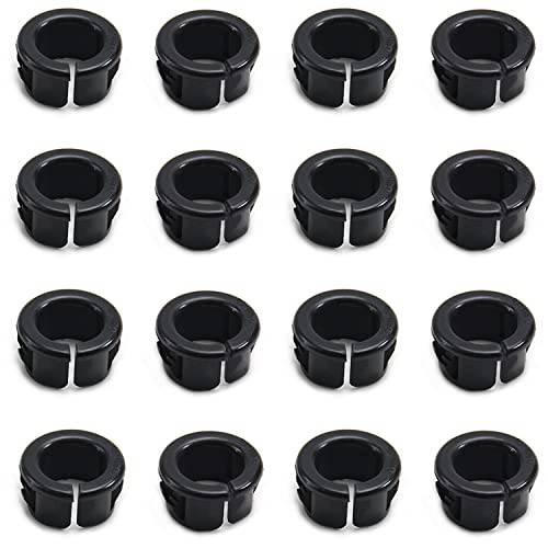 Heyiarbeit 25Pcs Snap Bushing Grommets 5/8 Inch (16Mm) Mounting Dia Cable Hose Bushing Grommet Nylon Snap In Protector For Wire Insulation Protection Black Tone #TOP29