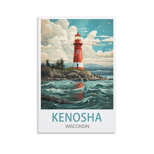 Affiche vintage Kenosha Wisconsin pour creer une ambiance retro dans votre chambre