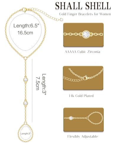 4 Pcs Gold Hand Chain Bracelets DROPS TO (Color: gold-hand chain bracelet SET ONLY) - image 7