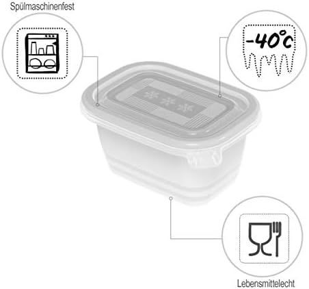 Rotho, Freeze, Set of 6 Freezer Boxes 0.25l with lid, Plastique (PP) sans BPA, Transparent, 6 x 0,25l (11,2 x 7,8 x 13,2 cm) image 5