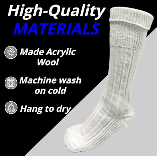 Mens Traditional Scottish Kilt Hose,Scottish Ribbed Socks For Mens Wool Blend Cuff Over Your Kilt Hose4