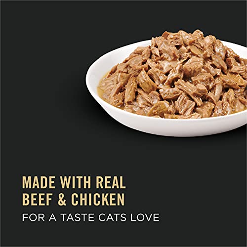 Purina Pro Plan High Protein Wet Cat Food in Gravy Beef & Chicken (24) 3 oz | Complete Essentials Beef & Chicken Entree, supports immune health and skin & coat, for adult cats - image 2