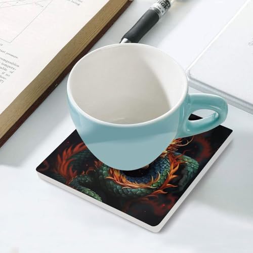 Dessous de verre dragon chinois table basse cuisine salon réutilisable - 6