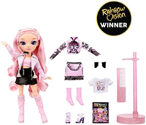 Rainbow High Rainbow Vision Royal Three K-pop Fashion Doll - MINNIE CHOI - Includes 2 Designer Outfits to Mix & Match with Microphone Headset & Band Merch Playset - Great for Kids Ages 6+ Years Old