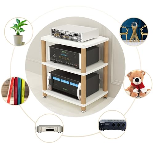 Support audio multimédia AV à 4 niveaux et rangement ouvert blanc - 4