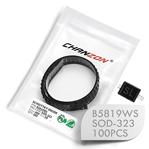 (Pack Of 100 Pieces) Chanzon B5819Ws Smd Schottky Barrier Rectifier Diodes 1A 40V Sod-323 (Sc-76) 1 Amp 40 Volt (Marking Sl) #TOP3
