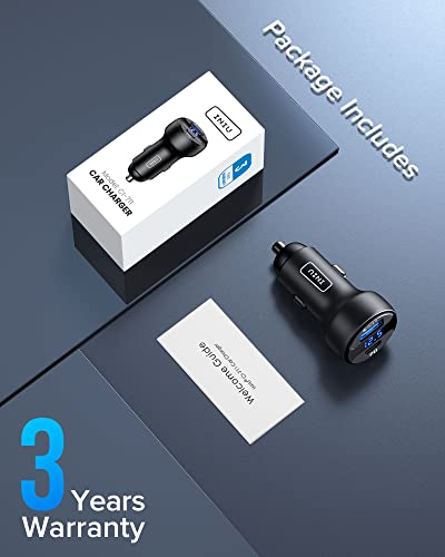 Iniu Usb C Car Charger, 66W Total [Usb C+Usb A] Car Charger Adapter With Pd & Qc, Fast Charging All Metal Tiny Car Phone Charger For Iphone 14 13 12 11 X Pro Samsung S21 Pixel Ipad Macbook Air Tablet #TOP6