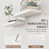 Acovy Półki pływające 102 cm, głębokie, pływające półki na ścianę, półka wisząca z niewidocznymi wspornikami, głębokie półki do łazienki, sypialni, salonu, białe, zestaw 2 szt