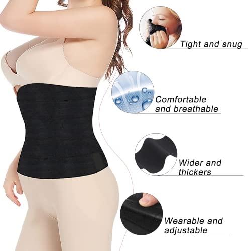 Bicico Waist Trainer Belt For Women, Waist Trimmer Weight Loss Belt, Sport Sweat Workout Body Shaper Sauna, Black #TOP4