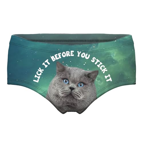 JINKAIJIA Women's Fashion Flirty Sexy Funny Naughty 3D Printed Cute Animal Underwears Briefs Gifts (NK004-L)