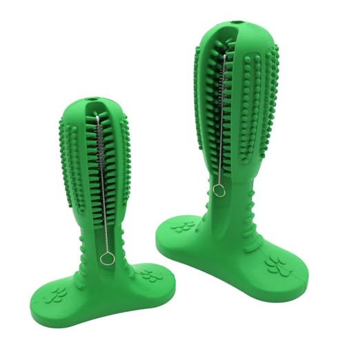 CANXANG Dog Toothbrush Chew Toy, Dog Teeth Stick, Dog Teeth Cleaning Toys, Aggressive Chewers for Small and Medium Dogs, Green, Size S
