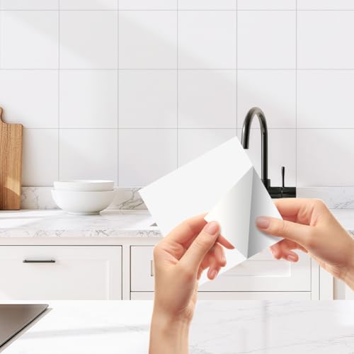 Adhesivos para azulejos, 15 x 15 cm, 4896 unidades, lámina autoadhesiva para azulejos de baño y cocina, lámina adhesiva extraíble para azulejos de pared, pared de cocina y cenefas, pegatinas