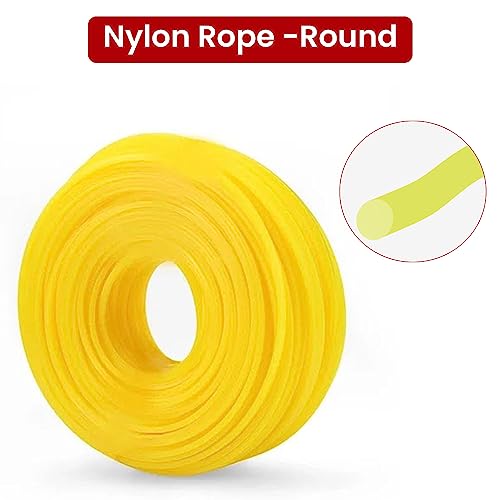 Image of Balwaan Krishi Trimmer Line /Nylon Rope Bundle for Brush Cutter (50m, 3mm Round) / Grass Cutter /Weeder /Trimmer /Tap n Go|NRR-350 (Yellow)