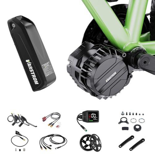 Varstrom 750W Mittelmotor Umbausatz, 48V Drehmomentsensor-Mittelmotor mit DZ41 Display, DIY E-Bike Umbausatz mit 48V 13Ah Downtube E-Bike Akku | BB 68-73MM