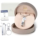 [TOWAMO] 遺骨 ペンダント 【 選べる 刻印チャーム付き】 二重防水 収骨キット付属 キーホルダー アクセサリー 遺骨カプセル 分骨 メモリアルペンダント 遺骨入れ 遺髪入れ (刻印チャームあり, 1.シルバー(鏡面))