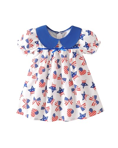 Image of Kucnuzki Baby Girl Clothes Cute Spring Summer Sun Dresses Toddler Casual Puff Sleeve Floral Dress Girls Summer Outfits