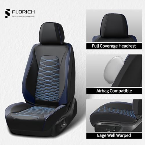 Image of FLORICH Car Seat Covers Front Seat, Leather Seat Covers for Cars, Waterproof Car Seat Protector Breathable, Front Seat Covers for Cars, Automotive Seat Covers Universal Fit for Most Cars SUV Truck