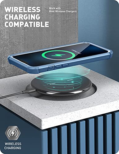 I-Blason Ares Case For Iphone 13 Pro Max 6.7 Inch (2021 Release), Dual Layer Rugged Clear Bumper Case With Built-In Screen Protector (Azure) #TOP6