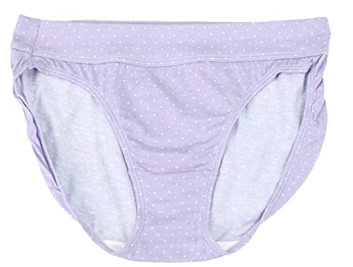Bali Women's 3 Pack Ultra Soft Cotton Modal Bikini Panty, Large, Purple Dots/Heather Grey/Black #TOP3