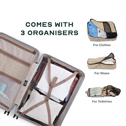 Image of Assembly 24-Inch Trolley Bag Medium Size with 8 Wheels & TSA Lock, Polycarbonate Hard Shell Check in Luggage Trolley for Weekend & Business Travel Trips, Silver