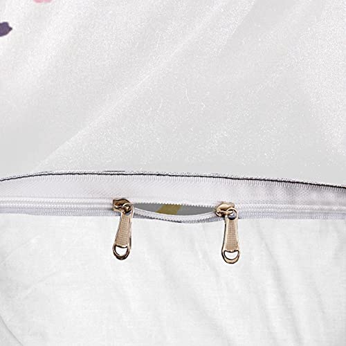 Parure de lit simple avec housse de couette imprimée fleurie抗皺耐洗 - 7