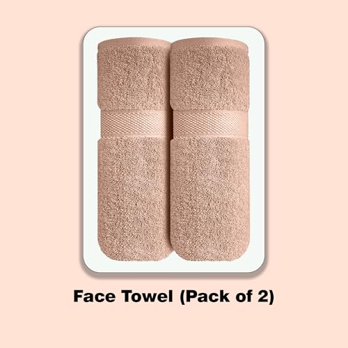 Image of Sulfar 100% Terry Ring Spun Cotton Face Towel - Quick-Dry, Highly Absorbent (480 GSM) (30 x 30 Cm) Nature Lux (Pack of 2)
