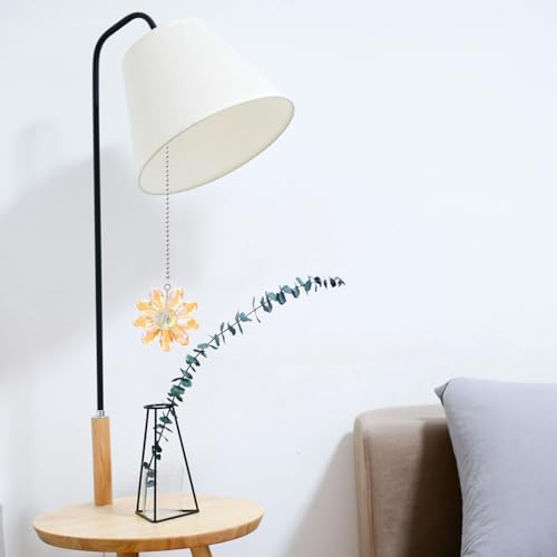 Image of LEFERS Ceiling Fan Pull Chain, 2 Pieces 1.8 inch Crystal Glass Flower Pendants with 24 inch Ceiling Fan Chain Extender and Connector (Gold)