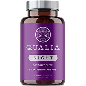 Qualia Night Sleep Aid | Non-Habit Forming | Science-Backed Supplement for Deep Refreshing Sleep | Melatonin-Free, Vegan, Non-GMO, Gluten-Free 80 Count