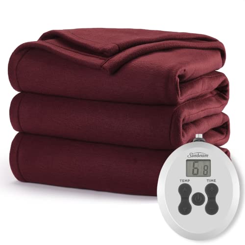 Sunbeam Luxurious Velvet Plush Premiun Soft Heated Throw Blanket With Heat  Settings Digital Control And Auto-Off Cranberry Red | craft-ivf.com