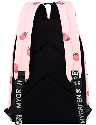Mygreen School Bookbags For Girls, Cute Strawberry Backpack College Bags Daypack Travel Bag (Pink-Medium) #TOP5