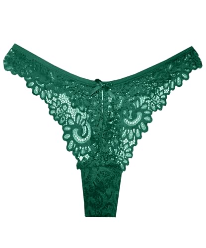 Image of Murimia Sexy Seamless Thongs for Women Lace Underwear Breathable Low Rise T-Back Panties