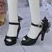 BJD Fille Poupées Chaussures PU Cuir Matériel Ball Jointed Dolls Noire Talons Hauts, pour 1/3 SD Doll Dress Up (L 7.0cm * W 2.9 cm * H 5.2cm)