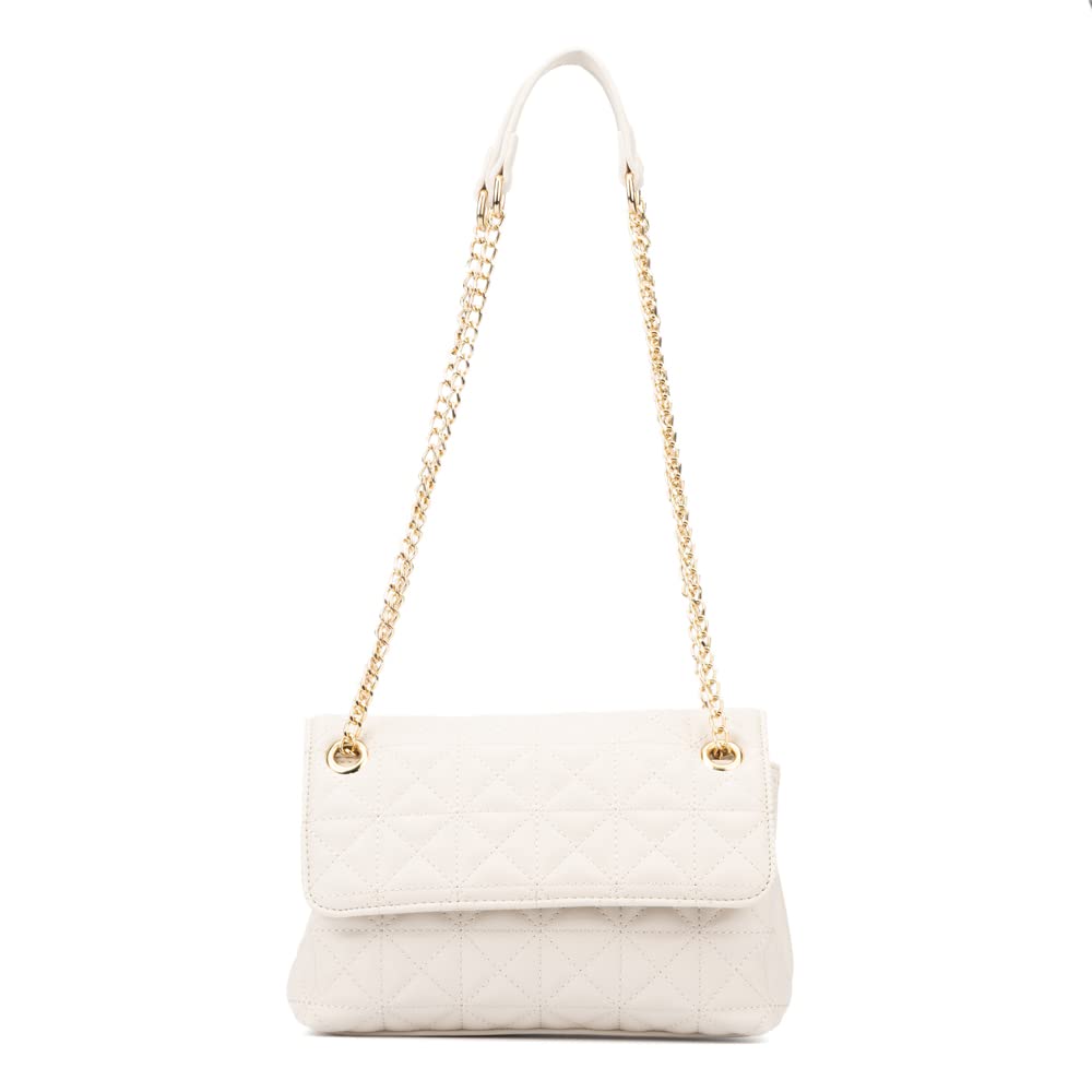 Olivia MillerWomen's Fashion Vicky Quilted Faux PU Leather w Front Flap, Small Crossbody Bag, Casual Trendy Purse Handbag