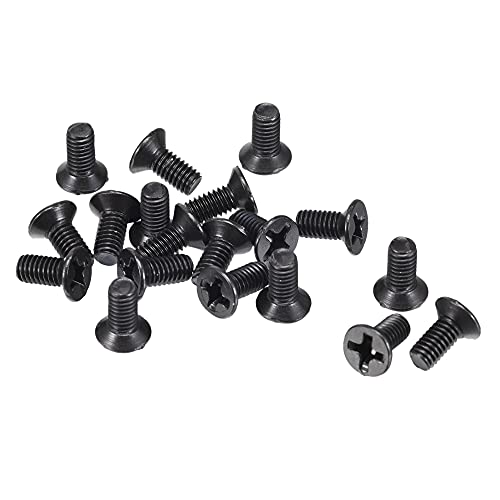 sourcing map M3.5 X 8mm Phillips Tornillo Sujetador Negro para Portátil PC TV Ventilador Interruptor 50 Piezas