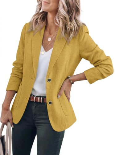 Spring Jackets for Women 2025 Summer Blazer Casual Cotton Linen